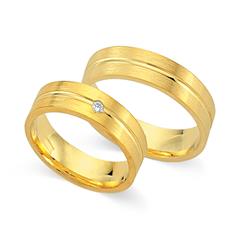🦚 Eheringe 585er Gelbgold mit Brillant