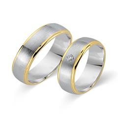 🦚 Eheringe 750er Gelb- Weissgold mit Brillant