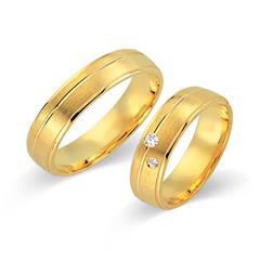 🦚 Trauringe 585er Gelbgold 2 Brillanten