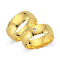 🦚 Eheringe 750er Gelbgold mit Brillant