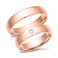 🦚 Eheringe 585er Rotgold mit Diamant