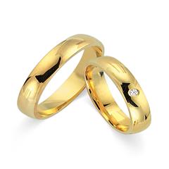 🦚 Eheringe 333er Gelbgold mit Diamant