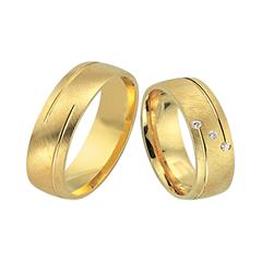 🦚 Eheringe 585er Gelbgold 3 Brillanten