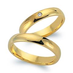 🦚 Eheringe 333er Gelbgold mit Brillant