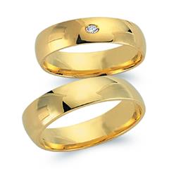 🦚 Eheringe 585er Gelbgold mit Diamant