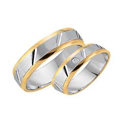 🦚 Eheringe 750er Gelb- Weissgold mit Brillant