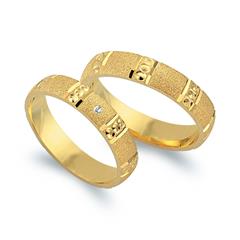 🦚 Trauringe 585er Gelbgold mit Diamant