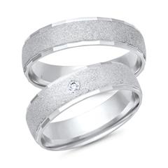 🦚 Trauringe 585er Weissgold mit Diamant