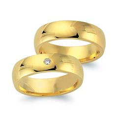 🦚 Trauringe 333er Gelbgold mit Brillant
