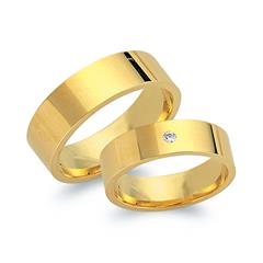 🦚 Trauringe 750er Gelbgold mit Brillant