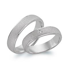 🦚 Trauringe 333er Weissgold mit Diamant