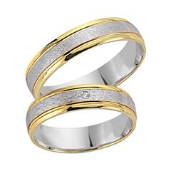 🦚 Eheringe 585er Gelb- Weissgold mit Brillant