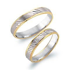 🦚 Eheringe 585er Gelb- Weissgold mit Diamant