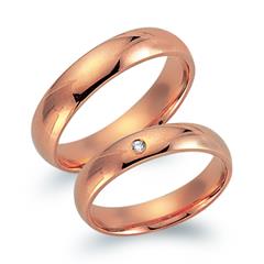 🦚 Eheringe 333er Rotgold mit Diamant