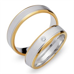 🦚 Eheringe 750er Gelb- Weissgold mit Brillant