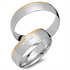 🦚 Eheringe 585er Gelb- Weissgold 3 Diamanten