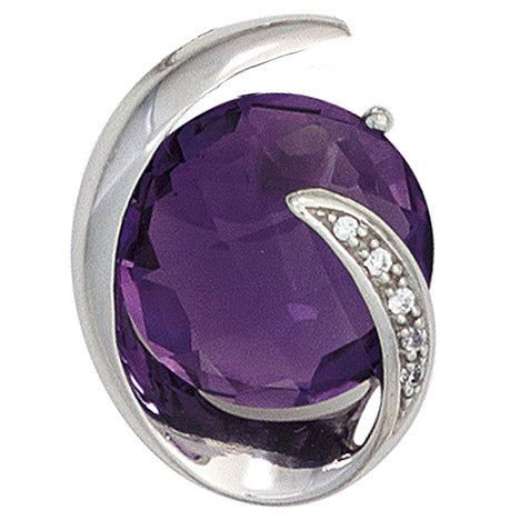 Anhänger 585 Gold Weißgold 1 Amethyst lila violett 5 Diamanten Brillanten 0 02ct Unkategorisiert online kaufen