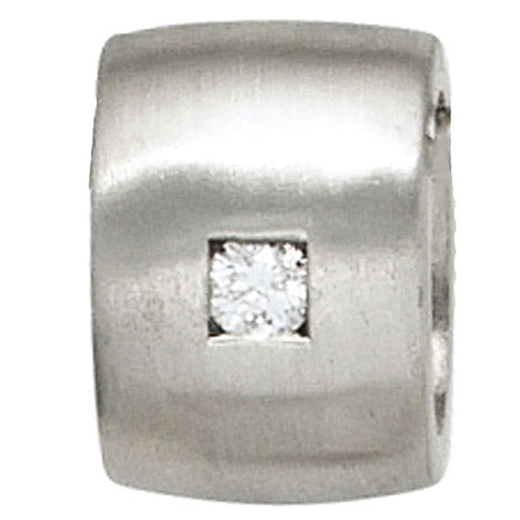 Anhänger 925 Sterling Silber rhodiniert mattiert 1 Diamant Brillant 0 05ct. Unkategorisiert online kaufen