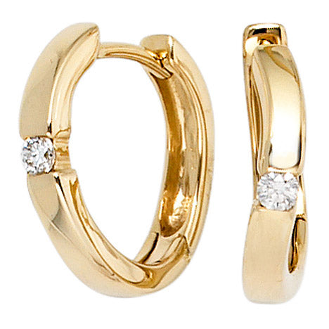 Creolen 585 Gold Gelbgold 2 Diamanten Brillanten 0 08ct. Ohrringe Goldcreolen Unkategorisiert online kaufen