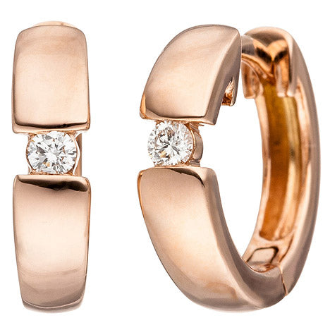 Creolen 585 Gold Rotgold 2 Diamanten Brillanten Ohrringe Rotgoldohrringe Unkategorisiert online kaufen