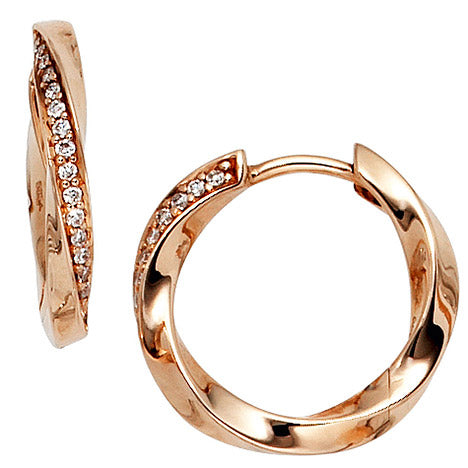 Creolen 585 Gold Rotgold 30 Diamanten Brillanten Ohrringe Rotgoldcreolen Unkategorisiert online kaufen
