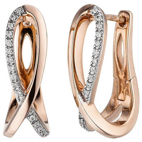 Creolen 585 Gold Rotgold 34 Diamanten Brillanten Ohrringe Diamantohrringe Unkategorisiert online kaufen