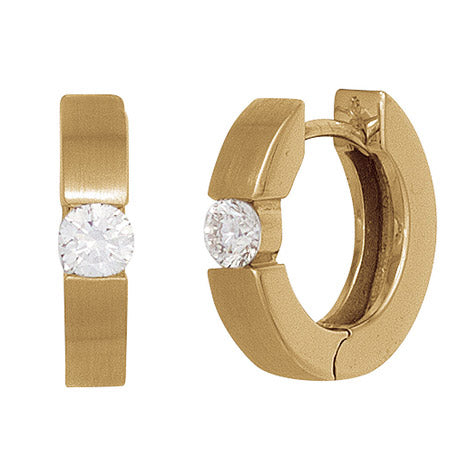 Creolen rund 585 Gold Gelbgold mattiert 2 Diamanten Brillanten 0 20ct. Ohrringe Unkategorisiert online kaufen