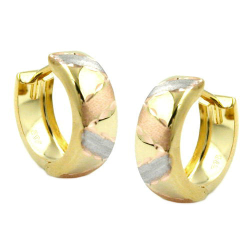 Creolen tricolor diamantiert Gold 375 Unkategorisiert online kaufen