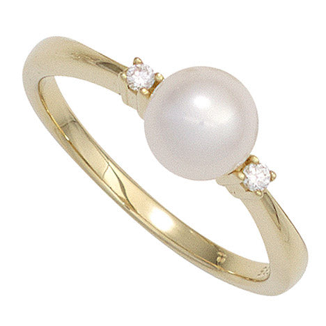 Damen Ring 585 Gold Gelbgold 1 Süßwasser Perle 2 Diamanten Brillanten Perlenring - 52 Unkategorisiert online kaufen Damen Ring 585 Gold Gelbgold 1 Süßwasser Perle 2 Diamanten Brillanten Perlenring - 52 Unkategorisiert online kaufen