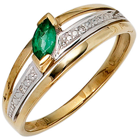 Damen Ring 585 Gold Gelbgold bicolor 1 Smaragd grün2 Diamanten 0 01ct. Goldring - 50 Unkategorisiert online kaufen Damen Ring 585 Gold Gelbgold bicolor 1 Smaragd grün2 Diamanten 0 01ct. Goldring - 50 Unkategorisiert online kaufen