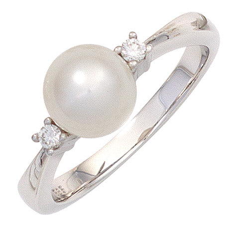 Damen Ring 585 Gold Weißgold 1 Süßwasser Perle 2 Diamanten Brillanten Perlenring - 60 Unkategorisiert online kaufen Damen Ring 585 Gold Weißgold 1 Süßwasser Perle 2 Diamanten Brillanten Perlenring - 60 Unkategorisiert online kaufen