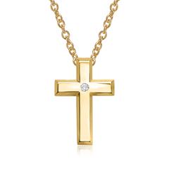 🦚 585er Gelbgoldkette Kreuz Diamant 0,02 ct. Unkategorisiert online kaufen