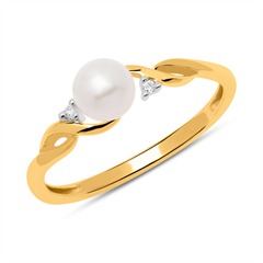 🦚 585er Goldring mit Süßwasserperle und Diamanten Unkategorisiert online kaufen