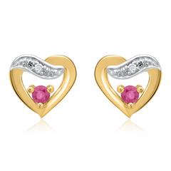 🦚 585er Ohrringe 2 Rubine 2 Diamanten Unkategorisiert online kaufen