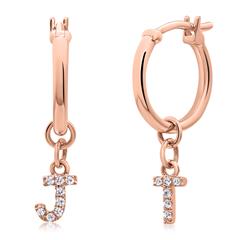 🦚 585er Roségold Creolen mit Diamanten, Buchstaben Unkategorisiert online kaufen