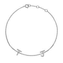 🦚 585er Weißgold Armband mit Diamanten, 2 Buchstaben Unkategorisiert online kaufen