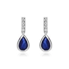 🦚 585er Weißgold Ohrstecker mit Saphiren und Diamanten Unkategorisiert online kaufen
