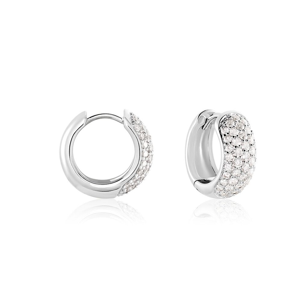 🦚 Brandice Damen Creolen Weißgold 585 (14 Karat) Diamant Weiß 0,26 ct, Creolen mit Stein Unkategorisiert online kaufen