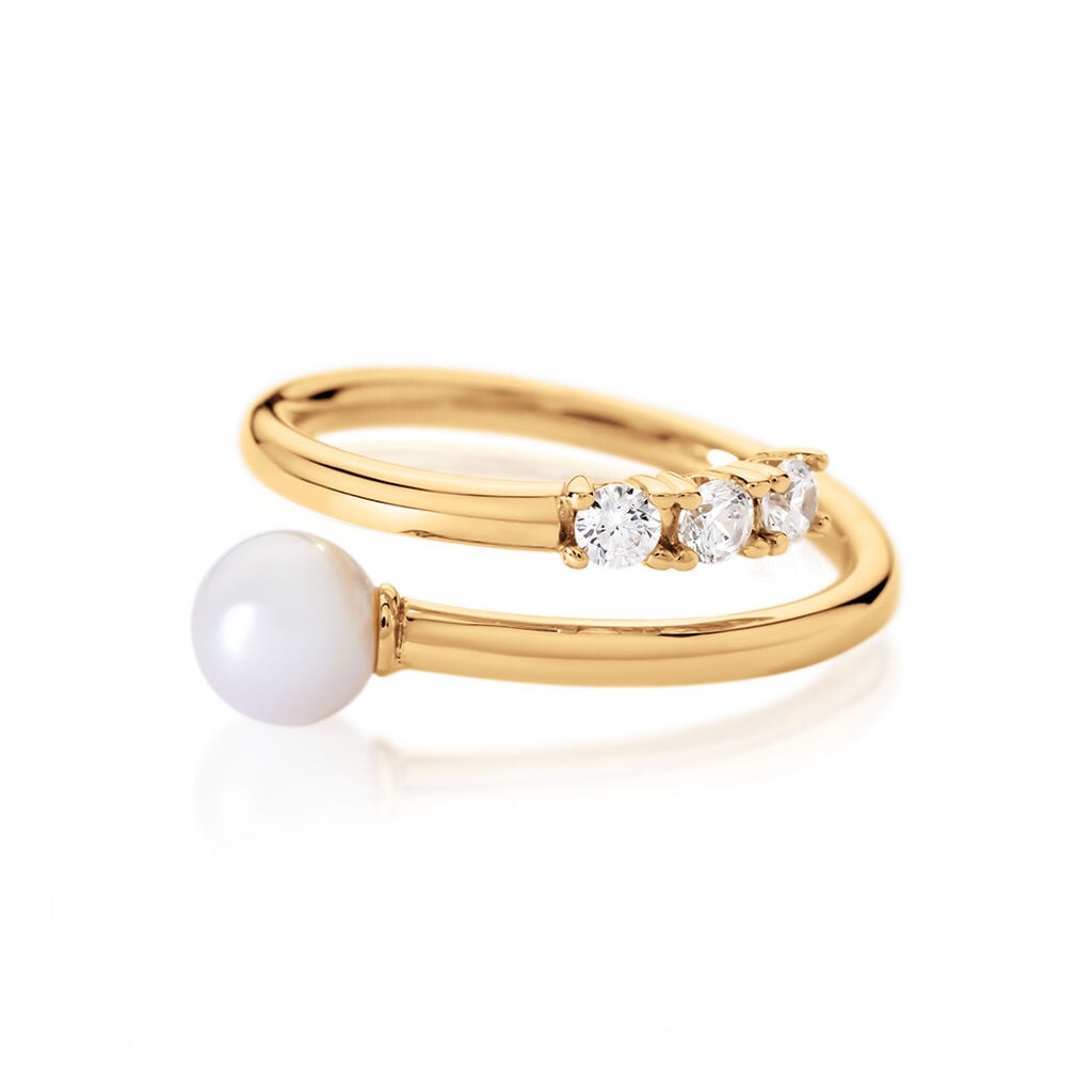 🦚 BRITA Damen Ring Gold 375 (9 Karat) Zuchtperle Weiß 0,23 ct, Ring mit Stein Unkategorisiert online kaufen