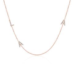 🦚 Buchstaben Kette aus 585er Roségold mit Brillanten Unkategorisiert online kaufen