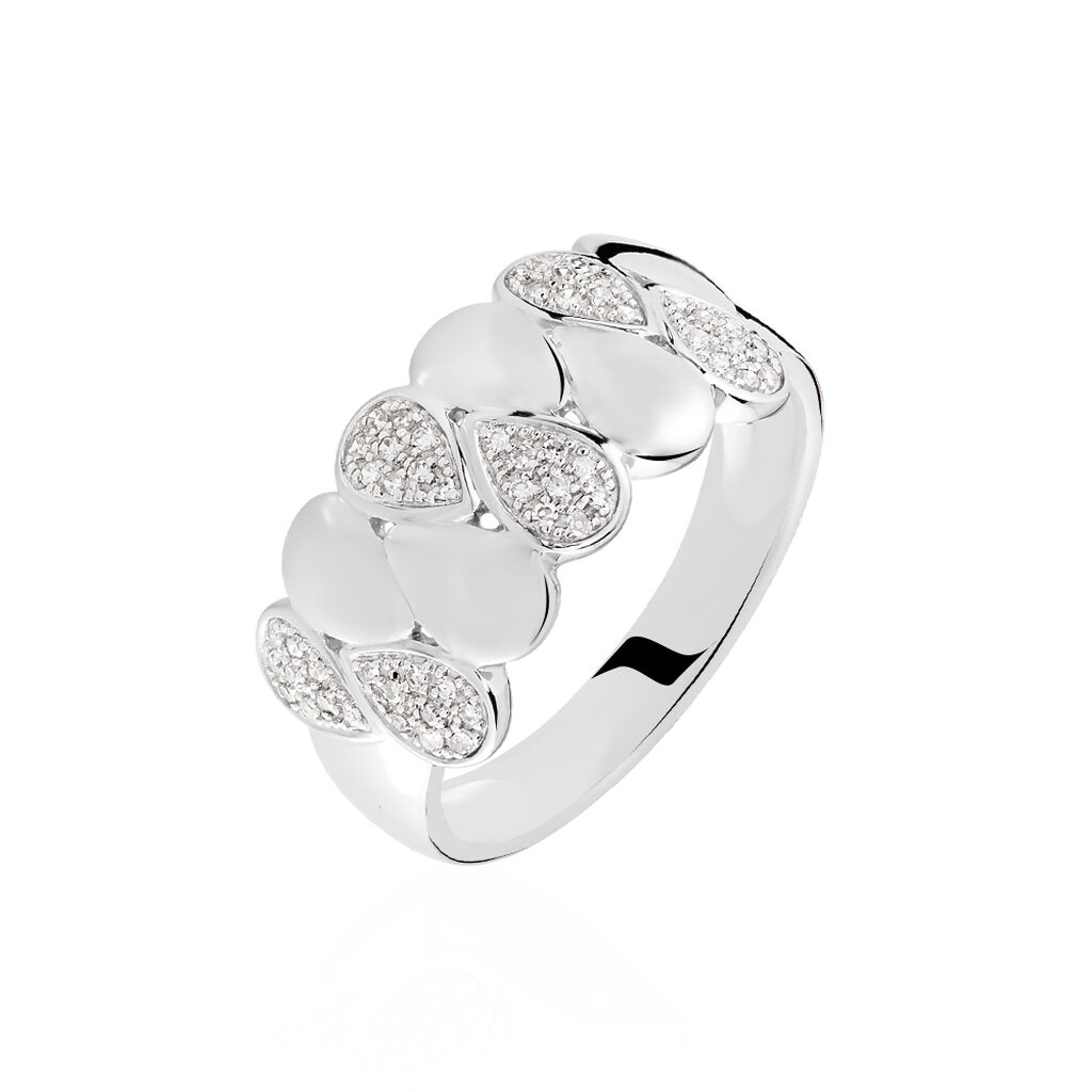 🦚 BURBU Damen Ring Weißgold 375 (9 Karat) Diamant Weiß 0,15 ct Blütenblatt, Ring mit Stein Unkategorisiert online kaufen