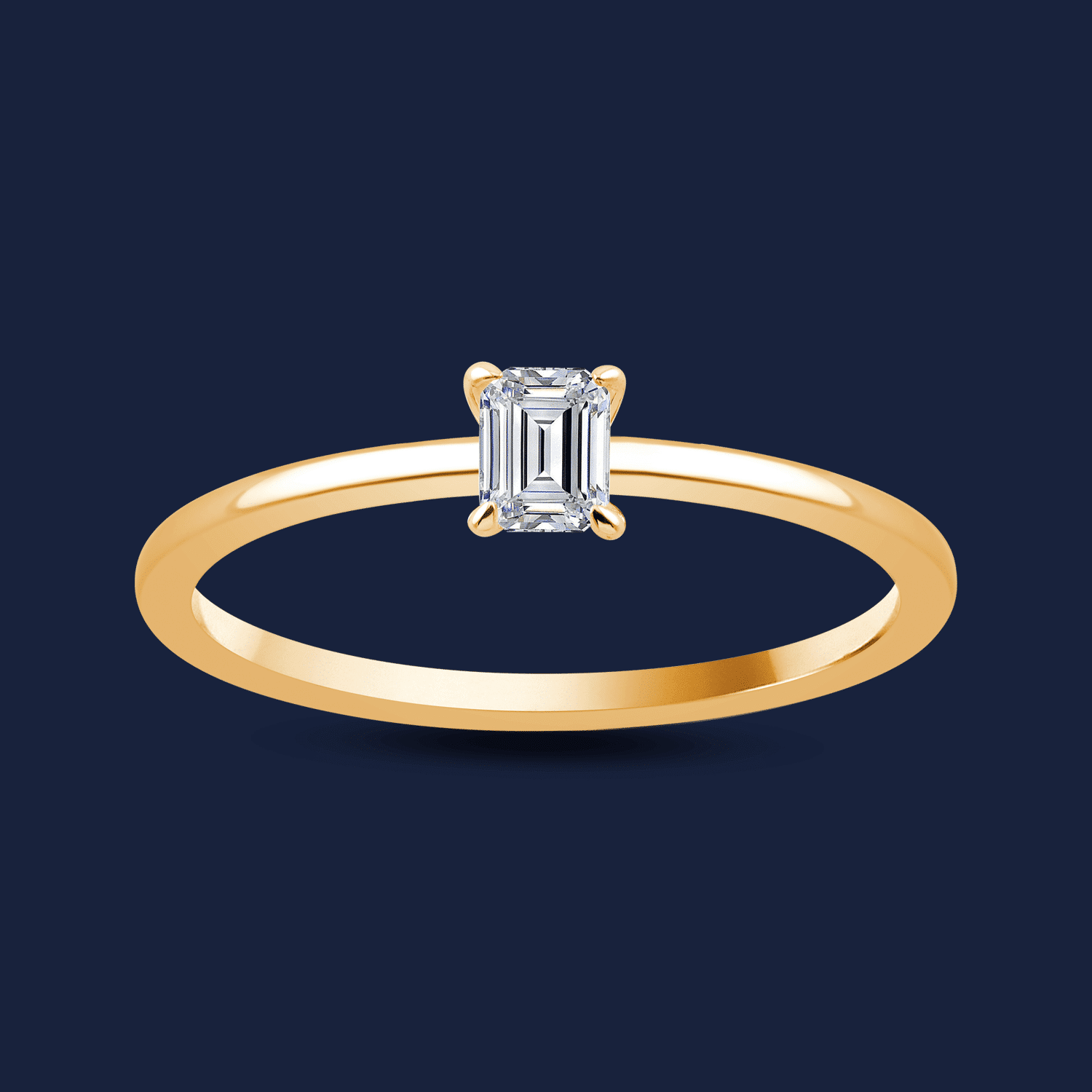 🦚 Caress Emerald Ring - 14k Gelbgold / 0.30ct natürlicher Diamant in SI H+ von Pukka Berlin Unkategorisiert online kaufen