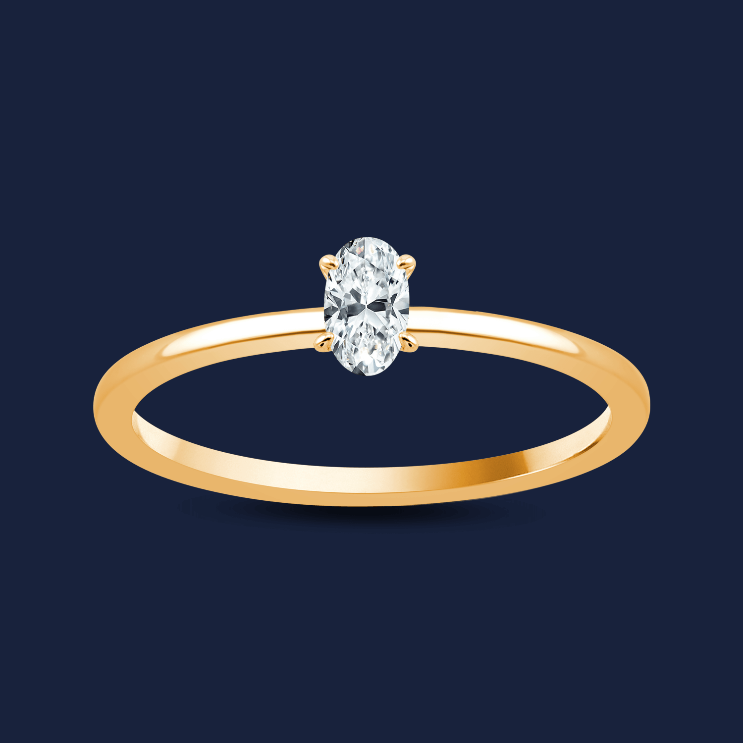 🦚 Caress Oval Ring - 14k Gelbgold / 0.30ct natürlicher Diamant in SI H+ von Pukka Berlin Unkategorisiert online kaufen