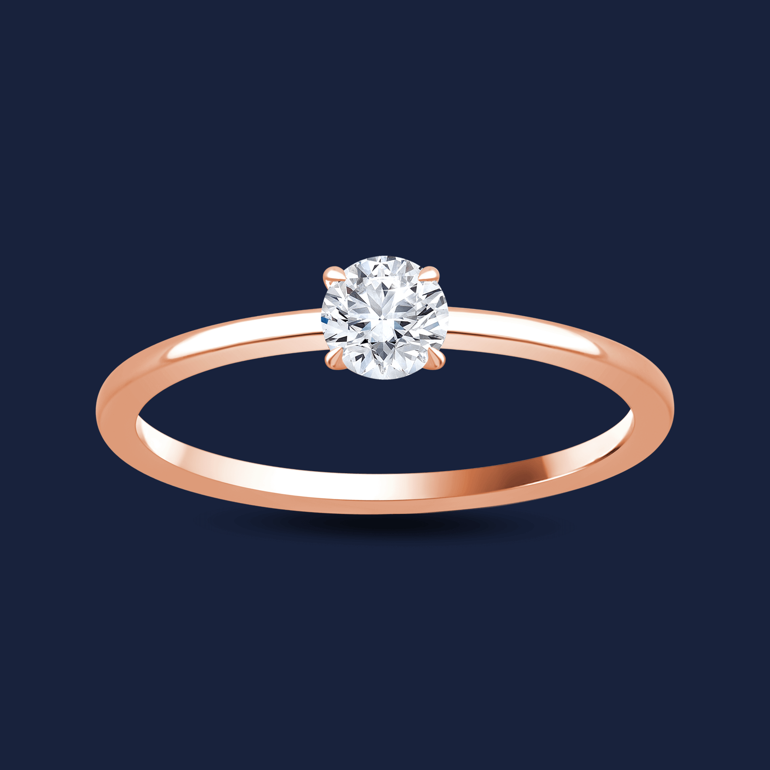 🦚 Caress Round Ring - 14k Rosegold / 0.50ct natürlicher Diamant in SI H+ von Pukka Berlin Unkategorisiert online kaufen