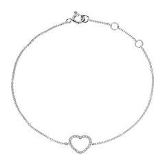 🦚 Damenarmband Herz aus 585er Weißgold mit Diamanten Unkategorisiert online kaufen