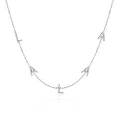 🦚 Damenkette Buchstaben aus 14K Weißgold mit Diamanten Unkategorisiert online kaufen