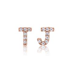 🦚 Diamant Ohrstecker aus 585er Roségold, Buchstaben Unkategorisiert online kaufen