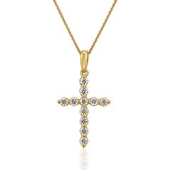🦚 Goldkette mit Kreuzanhänger und lab grown Diamanten Unkategorisiert online kaufen