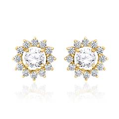 🦚 Halo Ohrstecker mit Diamanten aus Gelbgold Unkategorisiert online kaufen