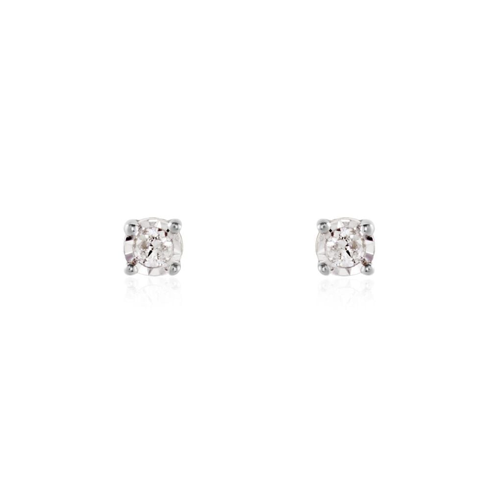 🦚 Illusion Damen Ohrstecker Weißgold 375 (9 Karat) Diamant Weiß 0,1 ct, Ohrstecker mit Stein Unkategorisiert online kaufen